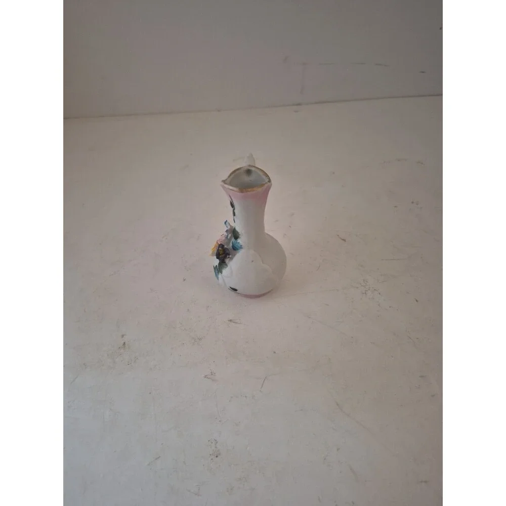 Vintage Capodimonte Style Mini Small Italian Colorful Painted Vase Pitcher